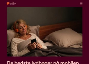 How mofibo.com looks like on a tablet such as an iPad.