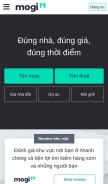 How mogi.vn looks like on a mobile device such as an iPhone.