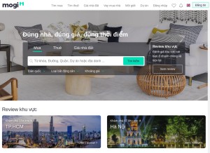 How mogi.vn looks like on a tablet such as an iPad.