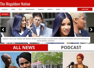 How moguldom.com looks like on a tablet such as an iPad.