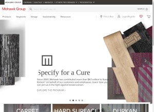How mohawkgroup.com looks like on a tablet such as an iPad.