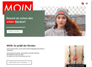 How moinsticker.de looks like on a tablet such as an iPad.
