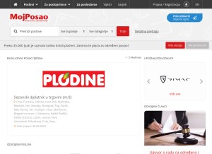 How moj-posao.net looks like on a tablet such as an iPad.