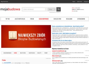 How mojabudowa.pl looks like on a tablet such as an iPad.