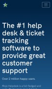 How mojohelpdesk.com looks like on a mobile device such as an iPhone.