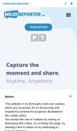 How mojoreporter.com looks like on a mobile device such as an iPhone.