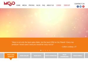 How mojosells.com looks like on a tablet such as an iPad.