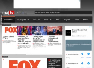 How mojtv.hr looks like on a tablet such as an iPad.
