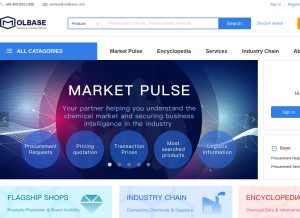 How molbase.com looks like on a tablet such as an iPad.