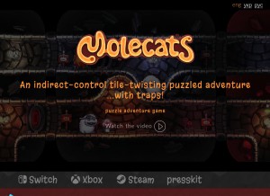 How molecats.com looks like on a tablet such as an iPad.