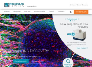 How moleculardevices.com looks like on a tablet such as an iPad.