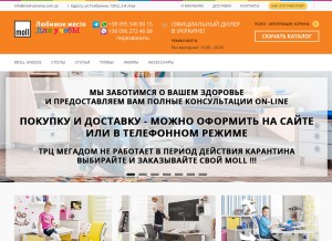 How moll-ukraine.com.ua looks like on a tablet such as an iPad.