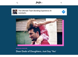 How mom.me looks like on a tablet such as an iPad.