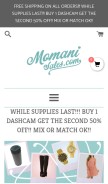 How momanisales.com looks like on a mobile device such as an iPhone.