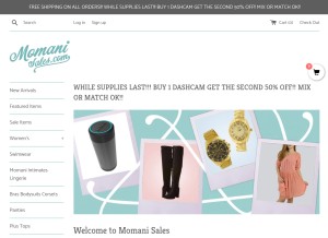 How momanisales.com looks like on a tablet such as an iPad.