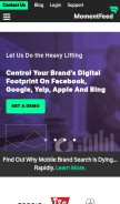 How momentfeed.com looks like on a mobile device such as an iPhone.
