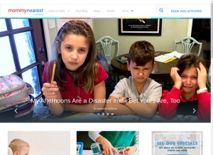 How mommynearest.com looks like on a tablet such as an iPad.