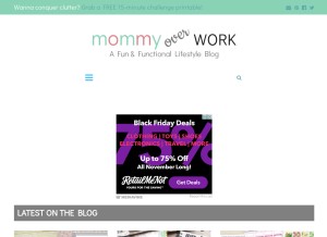 How mommyoverwork.com looks like on a tablet such as an iPad.