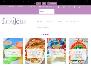 How mommysfabulousfinds.com looks like on a tablet such as an iPad.