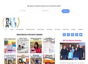 How momof6.com looks like on a tablet such as an iPad.
