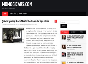 How momogicars.com looks like on a tablet such as an iPad.