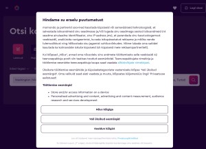 How momondo.ee looks like on a tablet such as an iPad.