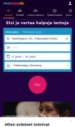 How momondo.fi looks like on a mobile device such as an iPhone.