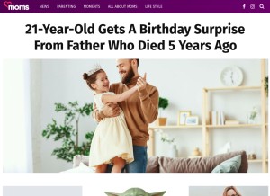 How moms.com looks like on a tablet such as an iPad.