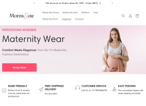 How momsbae.com looks like on a tablet such as an iPad.