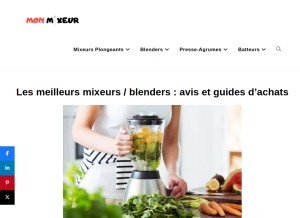 How mon-mixeur.com looks like on a tablet such as an iPad.