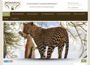 How monarchadventures.com looks like on a tablet such as an iPad.