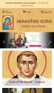 How monasteryicons.com looks like on a mobile device such as an iPhone.