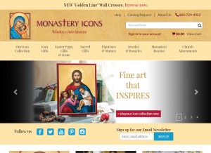 How monasteryicons.com looks like on a tablet such as an iPad.