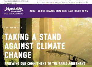 How mondelezinternational.com looks like on a tablet such as an iPad.