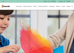 How mondigroup.com looks like on a tablet such as an iPad.