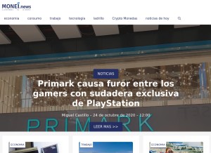 How monei.news looks like on a tablet such as an iPad.