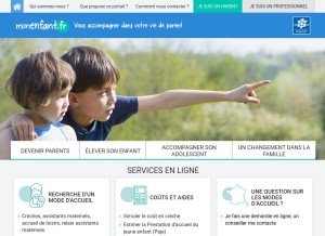 How monenfant.fr looks like on a tablet such as an iPad.