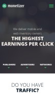 How monetizer.com looks like on a mobile device such as an iPhone.