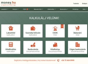 How money.hu looks like on a tablet such as an iPad.