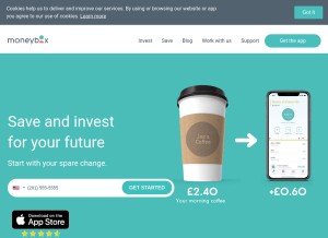 How moneyboxapp.com looks like on a tablet such as an iPad.