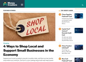 How moneycrashers.com looks like on a tablet such as an iPad.