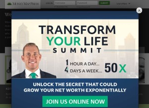 How moneymappress.com looks like on a tablet such as an iPad.