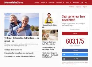How moneytalksnews.com looks like on a tablet such as an iPad.