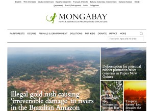 How mongabay.com looks like on a tablet such as an iPad.