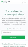 How mongodb.org looks like on a mobile device such as an iPhone.