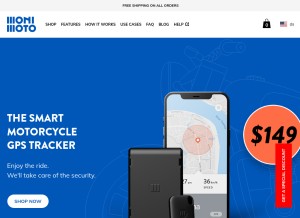 How monimoto.com looks like on a tablet such as an iPad.