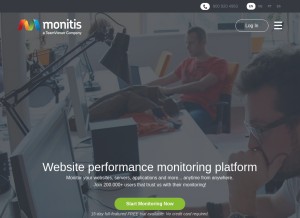 How monitis.com looks like on a tablet such as an iPad.