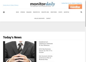 How monitordaily.com looks like on a tablet such as an iPad.