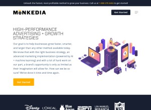 How monkedia.com looks like on a tablet such as an iPad.