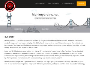 How monkeybrains.net looks like on a tablet such as an iPad.